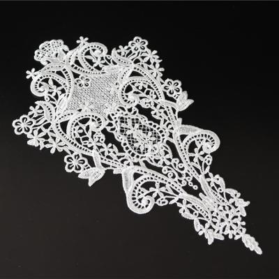 China Handmade Flower Embroidery Lace Cavity Design Water Soluble Patch DIY Clothing Accessories for sale