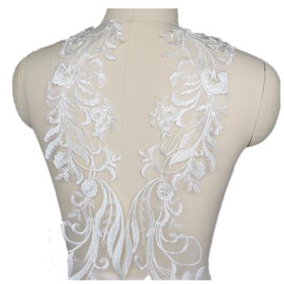 China Embroidery Shrink-resistant Sequins Lace Up Flower Piece Wedding Dress Veil Sewing Accessories For Flowers for sale