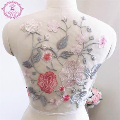 China 3D Embroidered Lace Applique DIY Garment Sewing Patch for sale