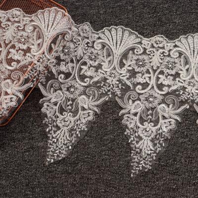 China Handmade Embroidery Lace DIY Wedding Dress Veil Lace Bridal Decoration Accessories for sale