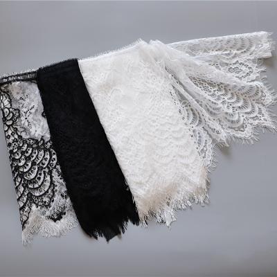 China High quality hollow eyelash lace clothing material for sale