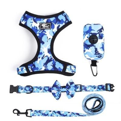 China New-fashion high quality pet products with adjustable soft print dog collar and leash settings for sale