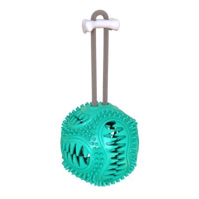 China Stocked No Stuffing Animals Cooling Teeth Clean Balls Sinking Molar Food Bite Pet Chew Toys With Sucking Disc for sale