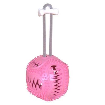 China Stored Natural Safe Non-Toxic Dog Chew Toy Ball Spherical Leaky Ball Dog Food Chew Toys Professional Supply for sale