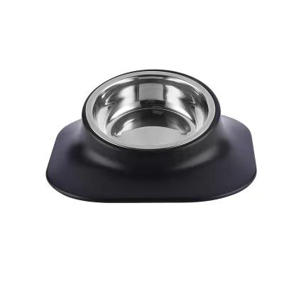 China Sustainable Double Wall Luxury Custom Raised Salad Water Powder Coat Stainless Metal Pet Bowl for sale