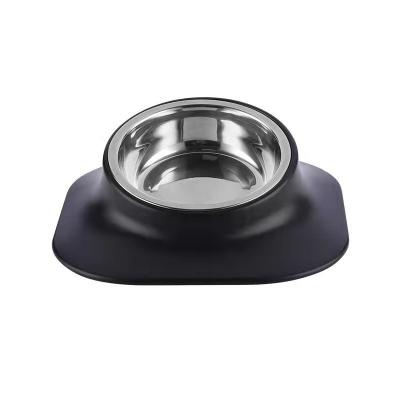 China Factory Price Sustainable Cat Food Bowl Stainless Steel Tilt Neck Protect Dog Bowl High Quality Pet Bowls Feeders for sale