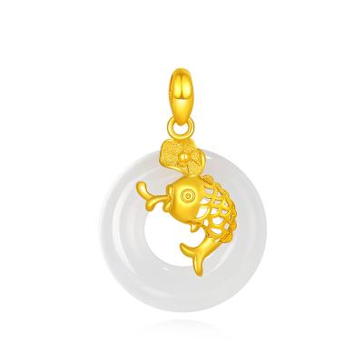 China Other Fashionable New Listing Pure Gold Hetian Jade Hetian Jade Pendant Pure Gold Pendant for sale