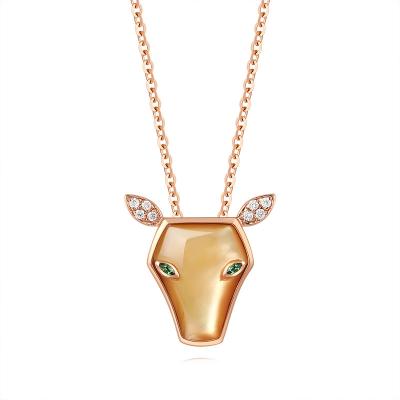 China 2021 Years Fashionable Popular Luxurious Necklace Taurus Bull Gold Gold Necklace for sale