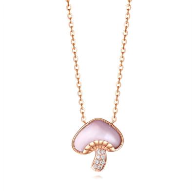 China Fashionable Good Quality Exquisite Workmanship Mushroom Necklace Collar Powder Pink Mushroom for sale