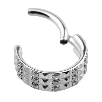 China FASHIONABLE Titanium Hinged Segment Ring Ear Helix Daith Clicker Ring Body Piercing Jewelry by ASTM F136 for sale