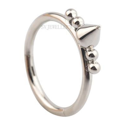 China FASHIONABLE Titanium Hinged Segment Ring Welding Design With Cone and Balls Nose Ring Ear Cartilage Body Piercing Jewelry for sale