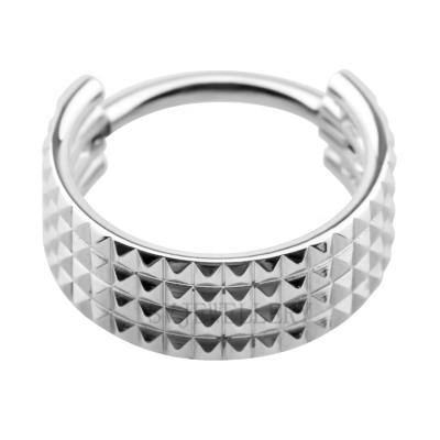 China FASHIONABLE Titanium Hinged Segment Ring Pyramid Cut Clicker Hinged Ring Cartilage Body Piercing Jewelry for sale