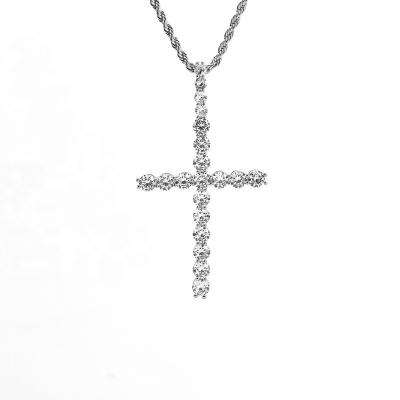 China 18K Gold Plated Christian Religious Best Sellers Jewelry Cross Necklace Brass CZ Cross Necklace for sale