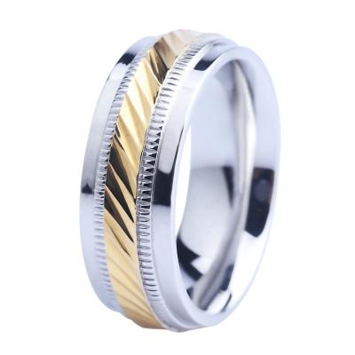 China High Polished Engraved Corrugated Cut Band Ring Finger Ring Stainless Steel Indian Jewelry Thumb Ring for sale