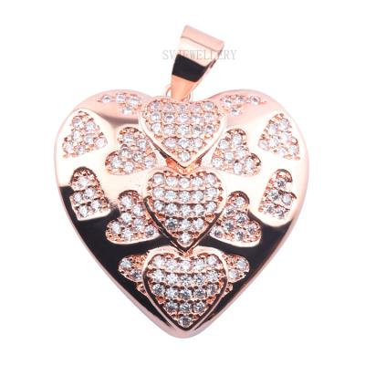 China FASHIONABLE Rose Gold Pendant For Woman CZ Brass Plated Fork Setting Fashion Jewelrey for sale