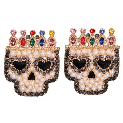 China Good low moq price factory direct sales acrylic crown Ghost head Halloween jewelry earrings for sale