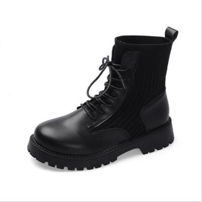 China 2021 Fashion Trend New Short Tube Knitted Thicker-soled Fleece Ankle Winter Woman Boots for sale