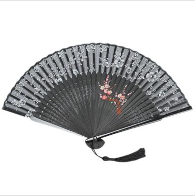 China China Chinese Style Lacquered Edge Customization Promotional Handmade Folding Silk Fan for sale