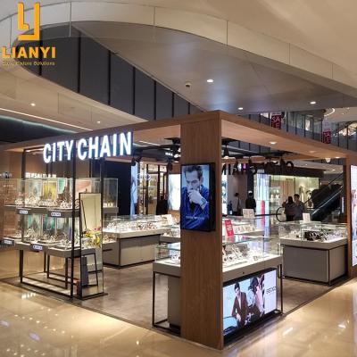 China Modern or Customized Professional LIANYI Mall Metal Jewelry Watch Kiosk Showcase Vertical Vertical Watch Display Rack for sale