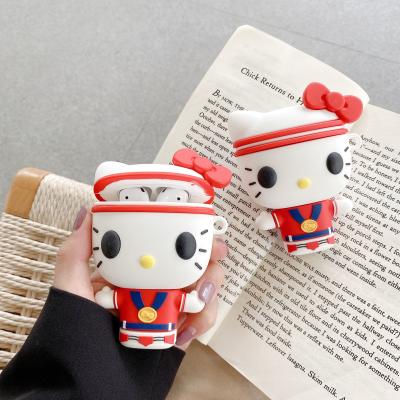 China Silicone Case Protective Soft Silicone Case For Airpods 1/2 3 Cute Hello Kitty 3D Shockproof Earphone Cartoon Filling Box Cover For Airpods for sale