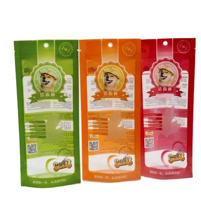 China Moisture Proof Pet Treats Packaging Bags Pet Food Bag Holder Up Zipper Resealable Plastic Bag For Packing Snacks Pet Chew Treats of dog for sale