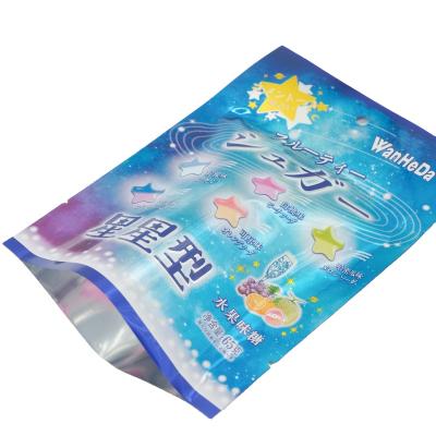 China Heat Seal Moisture Proof Three Side Seal Food Grade Plastic Foil Pouch For Packaging Chocolate Bean Candy Snacks for sale