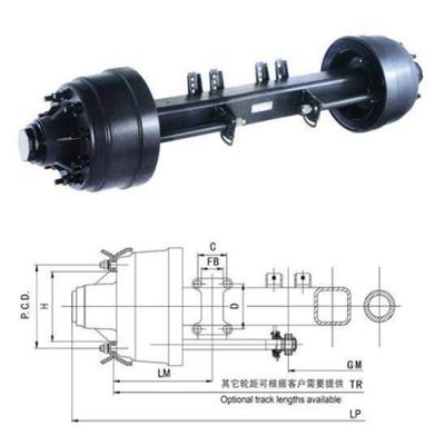 China Axel Heavy Duty Semi Truck Trailer Spare Parts China Supplier 12T American Truck Trailer Kind for sale