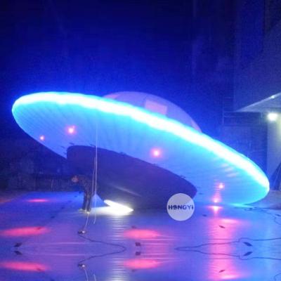 China Event LED Saturn UFO Flying Saucer Mega Outdoor Advertising Inflatable Balloon for sale