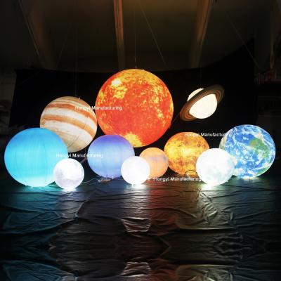 China Outdoor Advertising PromotionParty Decoration Moon,Earth,Mars,Saturn Nine Solar System Planet Balloon/Helium Giant Levitating Inflatable Planet With LED Light for sale