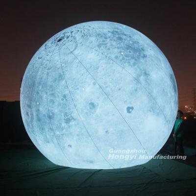 China Giant Outdoor Advertising Outdoor Advertising PVC Sealed Waterproof LED Inflatable Moon Balloon for sale