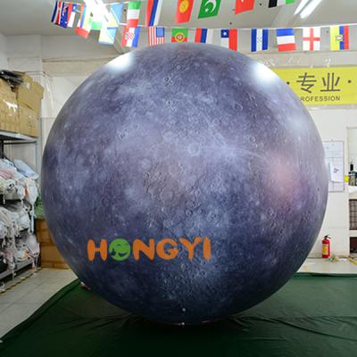 China Holiday Party Decoration LED Lights Custom Inflatable Planet Balloon PVC Helium Light Planet Model for sale