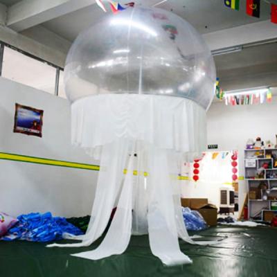 China Advertising/Promotion/Party/Outdoor Giant Inflatable LED Jellyfish Light Hanging Transparent Balloon for sale