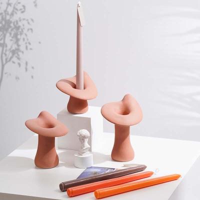 중국 Home Decoration Ceramic Mushroom Candlestick Dining Table Candle Holder Opens Living Room Candle Holder Home Decoration Accessories 판매용