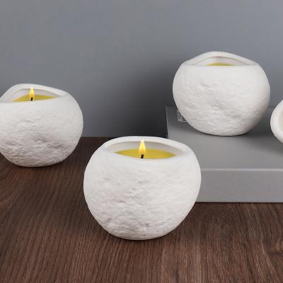 China Wholesale Home Decoration Ball Shaped Tealight Round Candle Holder Home Decoration Ceramic Candle Jars en venta