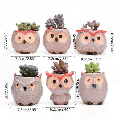 中国 Mini Modern Cute Owl Flowerpot Wholesale Cheap Flower Ceramic Succulent Pots From Ceramic Factory 販売のため