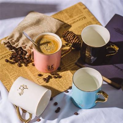 Κίνα Stored Mug Creative Hand Painted Ceramic Mug For Tea Coffee Mugs With Gold Handle Tea Cup Breakfast Milk Cup Ceramic Mug προς πώληση