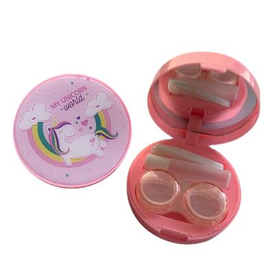 China Epoxy Plastic+ Contact Lens Case Travel Glasses Box Hot Cute Eyes Care Kit Holder Container 7.5*7.5*2.5cm Can Customize Plastic+ Epoxy for sale