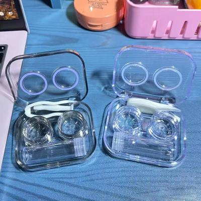 China Full Plastic Transparent Integrated Contact Lens Cases Contact Lens Box Novelty Box Cosmetic Contact Lens Display Boxes for sale