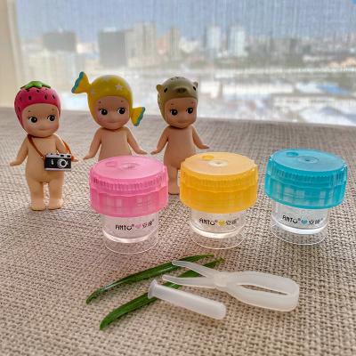 China New design PP+silica mini gel applicator rhinestone contact lens cases with great price for sale