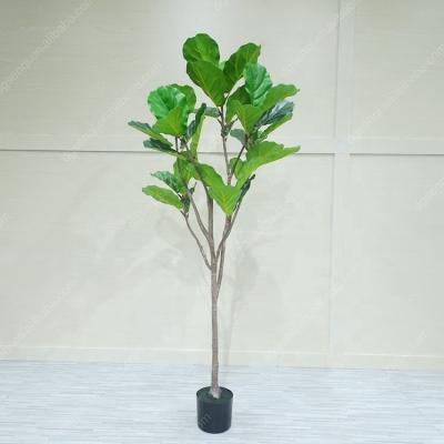 China 160cm Green Plants Fake Violin Leaf Plastic Fig Tree New Design Realistic Artificial Potted Tree Small for sale