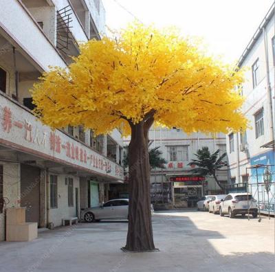 China Realistic Big Tree Restaurant Decoration Yellow Artificial Ginkgo Plants Trees for sale