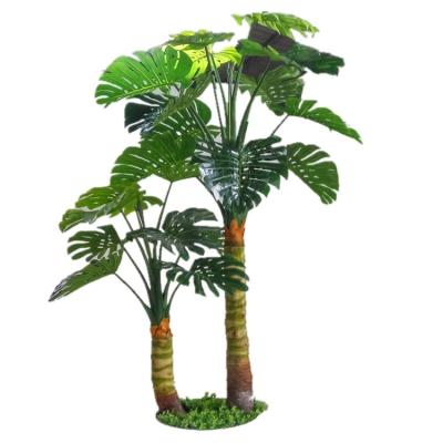 China 2pcs/set Tropical Decoration Simulated Forest Plant Large Artificial Monstera Tree Durable for sale