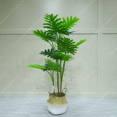 China Wholesale Indoor Eco-friendly Bonsai Realistic High Emulation Style Newest Beautiful In Pot Artificial Bonsai Trees Taro Plant for sale