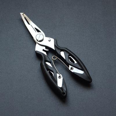 China Wholesale Mini Fishing Pliers Black Fish Line Stainless Steel+plastic Handle Mini Fish Tool Fish Hook Cutter Braid Scissors Mini Fishing Pliers Line for sale