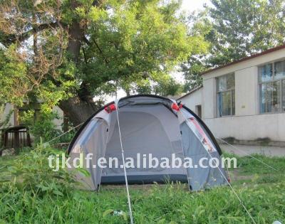 China Black Stone Fiberglass 3 People Camping Tent for sale