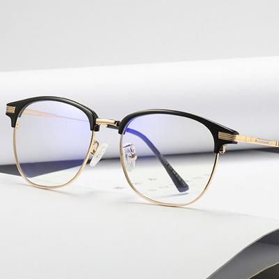 China Optical Frames Wholesale New Fashion Square Computer Blue Light Filter Half Frame Men's Optical Glasses Anti-Radiation Luxury Men's Glasses for sale