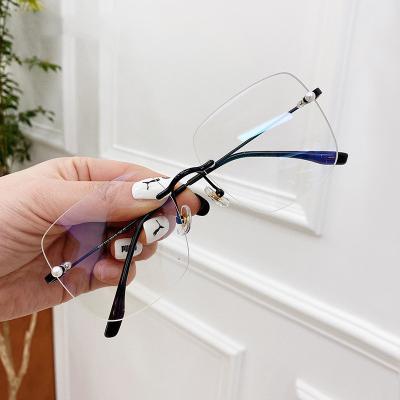 China Blue Light Blocking Blue Light Blocking Rimless Glass Frames Metal Sights Ynot Fashion Luxury Square Premium Pearl Blue Light Anti Blue Light for sale