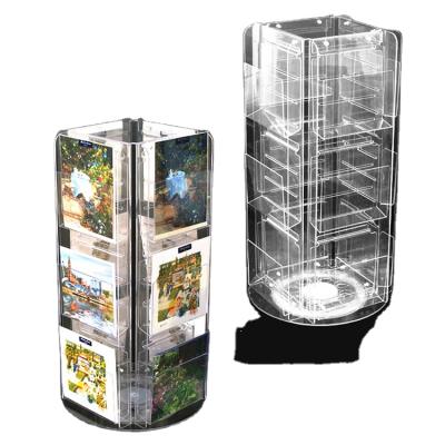 China Creative 3-Tier Clear Space Display Racks Insect Acrylic Brochures Toy Books Rotating Display Stands for sale