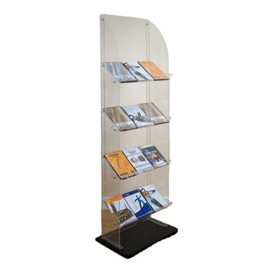 China Shops Professional Shows Manufacturing Flooring Portable Acrylic Book And Greeting Card Display Stands for sale