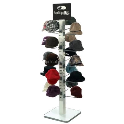 China Shops Free Custom Design Fashion Retail Store Metal Merchandise Retail Hat Display Stands for sale